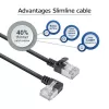 ACT Black 0,25 m U/FTP CAT6A LSZH plonas jungiamasis kabelis su RJ45 jungtimis 90° kampu į kairę ir tiesia