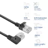 ACT Black 1 m U/FTP CAT6A LSZH plonas pataisos kabelis su RJ45 jungtimis 90° kampu į dešinę ir tiesia