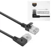 ACT Black 3 m U/FTP CAT6A LSZH plonas pataisos laidas su RJ45 jungtimis 90° kampu į dešinę ir tiesia