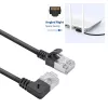 ACT Black 3 m U/FTP CAT6A LSZH plonas pataisos laidas su RJ45 jungtimis 90° kampu į dešinę ir tiesia