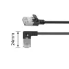 ACT Black 3 m U/FTP CAT6A LSZH plonas pataisos laidas su RJ45 jungtimis 90° kampu į dešinę ir tiesia