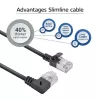 ACT Black 3 m U/FTP CAT6A LSZH plonas pataisos laidas su RJ45 jungtimis 90° kampu į dešinę ir tiesia