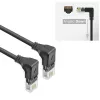 ACT Black 5 m U/UTP CAT6A LSZH Slimline jungiamasis laidas su RJ45 jungtimis 90° žemyn iki 90° žemyn