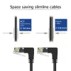 ACT Black 1,5 m U/UTP CAT6A LSZH Slimline patch laidas su RJ45 jungtimis 90° žemyn į 90° žemyn