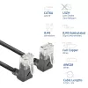 ACT Black 1 m U/UTP CAT6A LSZH plonas pataisymo kabelis su RJ45 90° kampu į viršų