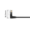 ACT Black 1 m U/UTP CAT6A LSZH plonas pataisymo kabelis su RJ45 90° kampu į viršų
