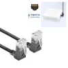 ACT Black 5 m U/UTP CAT6A LSZH plonas pataisymo kabelis su RJ45 jungtimis 90° kampu į viršų