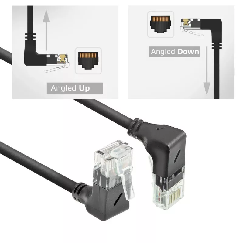 ACT DD7900 Cat6a U/UTP jungiamasis kabelis 0,5 m RJ-45 juodas