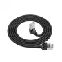 ACT Black 0.5 m U/FTP CAT6A LSZH plonas jungiamasis kabelis su RJ45 jungtimis 90° kampu žemyn į tiesią