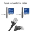 ACT Black 2 m U/FTP CAT6A LSZH plonas šokinėjimo kabelis su RJ45 jungtimis 90° kampu žemyn į tiesią