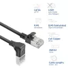 ACT Black 5 m U/FTP CAT6A LSZH Slimline patch laidas su RJ45 jungtimis 90° kampu žemyn į tiesų