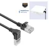 ACT Black 5 m U/FTP CAT6A LSZH Slimline patch laidas su RJ45 jungtimis 90° kampu žemyn į tiesų