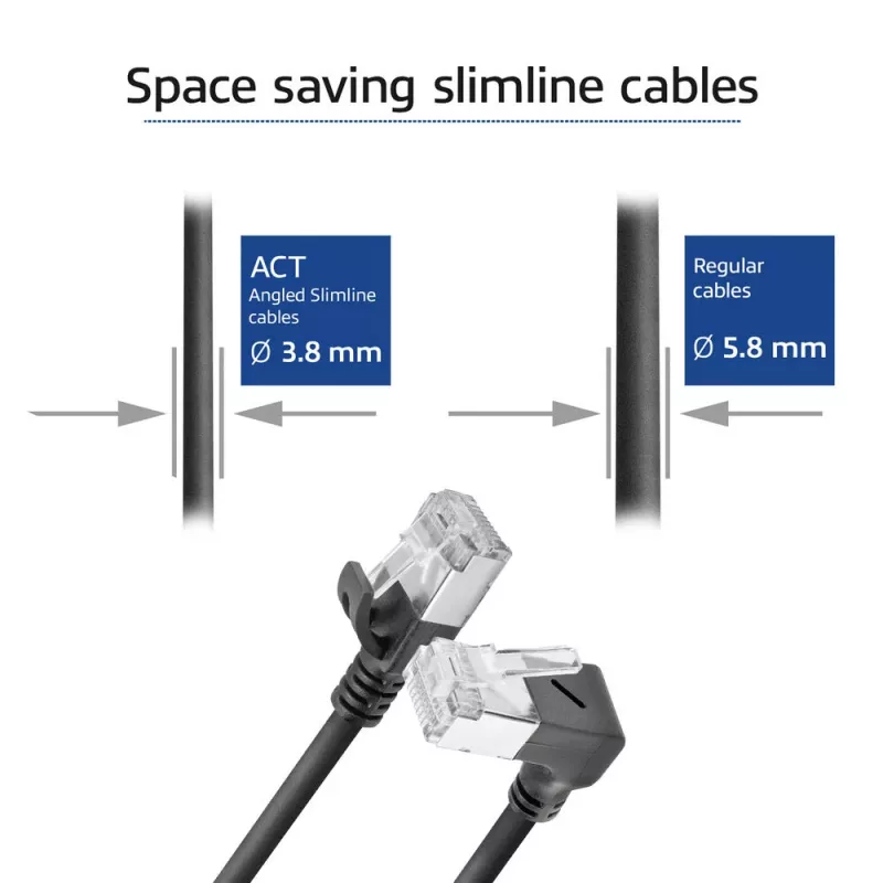 Tinklo kabelis ACT DA4901 Cat6a U/FTP (STP) Juodas 1 m su RJ-45 auksuotais kontaktais