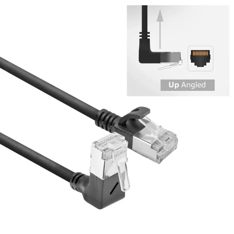 Tinklo kabelis ACT DA4903 Cat6a U/FTP (STP) juodas 3 m su RJ-45 auksuotais kontaktais