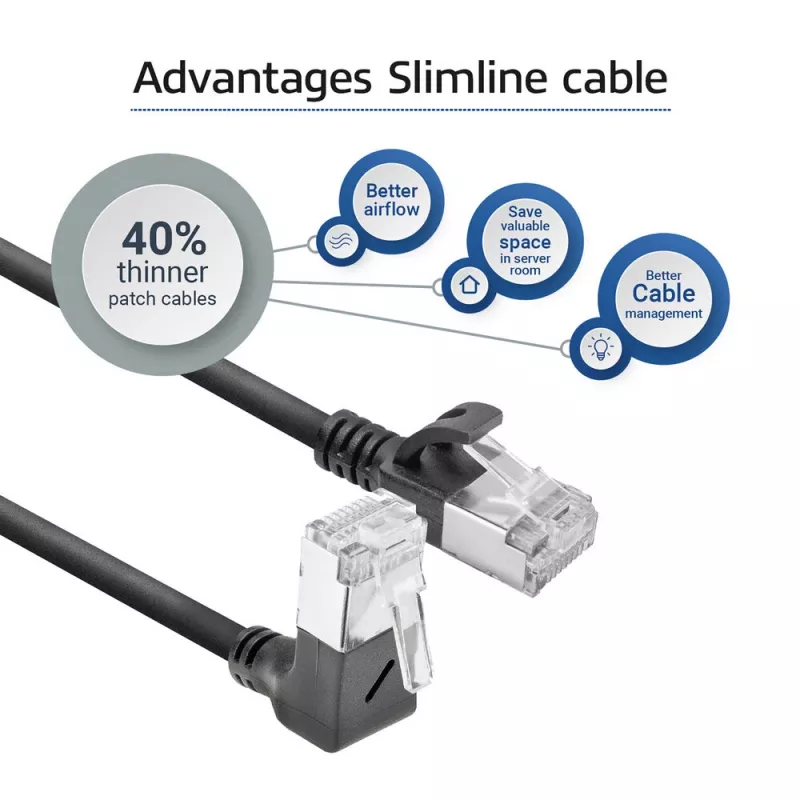 Tinklo kabelis ACT DA4903 Cat6a U/FTP (STP) juodas 3 m su RJ-45 auksuotais kontaktais