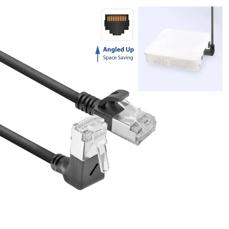ACT DA4952 tinklo kabelis Cat6a U/FTP (STP) RJ-45 – RJ-45 0,25 m juodas