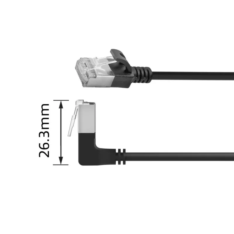 ACT DA4952 tinklo kabelis Cat6a U/FTP (STP) RJ-45 – RJ-45 0,25 m juodas