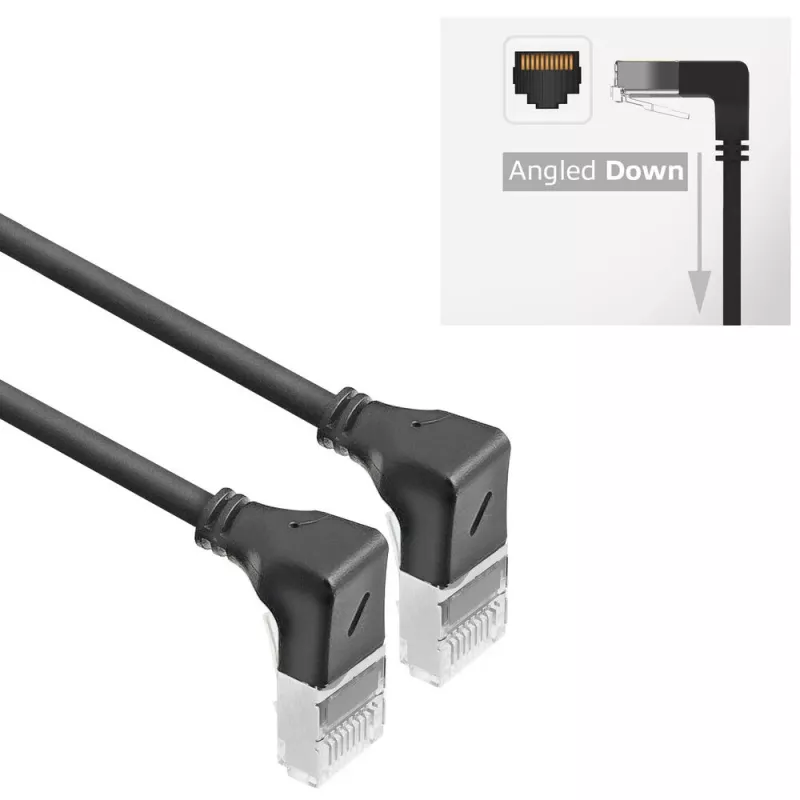 Tinklo kabelis ACT DA5903 Cat6a U/FTP (STP) 3 m, RJ-45 į RJ-45, paauksuoti kontaktai, juodas