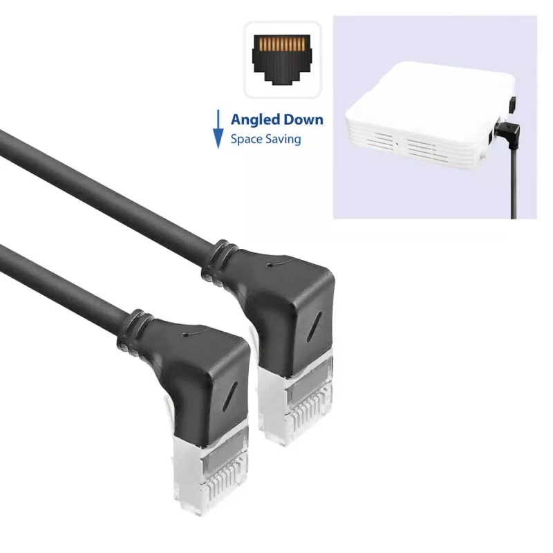 Tinklo kabelis ACT DA5903 Cat6a U/FTP (STP) 3 m, RJ-45 į RJ-45, paauksuoti kontaktai, juodas