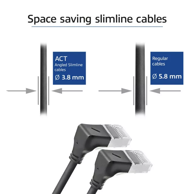 Tinklo kabelis ACT DA5903 Cat6a U/FTP (STP) 3 m, RJ-45 į RJ-45, paauksuoti kontaktai, juodas