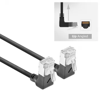 ACT DA6900 Cat6a U/FTP (STP) tinklo kabelis Juodas 0,5 m su RJ-45 auksuotais kontaktais