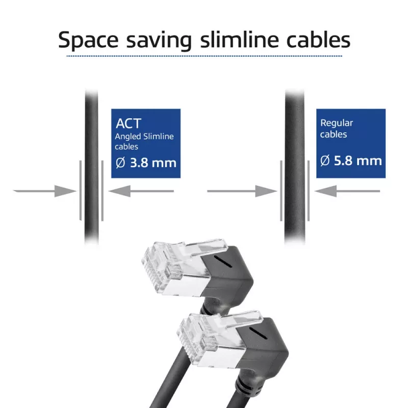Tinklo kabelis ACT DA6903 Cat6a U/FTP (STP) RJ-45 į RJ-45 juodas 3 m