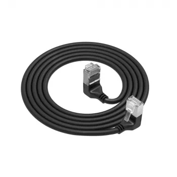 Tinklo kabelis ACT DA7900 Cat6a U/FTP (STP) juodas 0,5 m su RJ-45 jungtimis, paauksuotais kontaktais