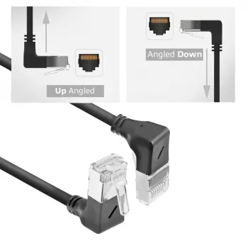 Tinklo kabelis ACT DA7900 Cat6a U/FTP (STP) juodas 0,5 m su RJ-45 jungtimis, paauksuotais kontaktais
