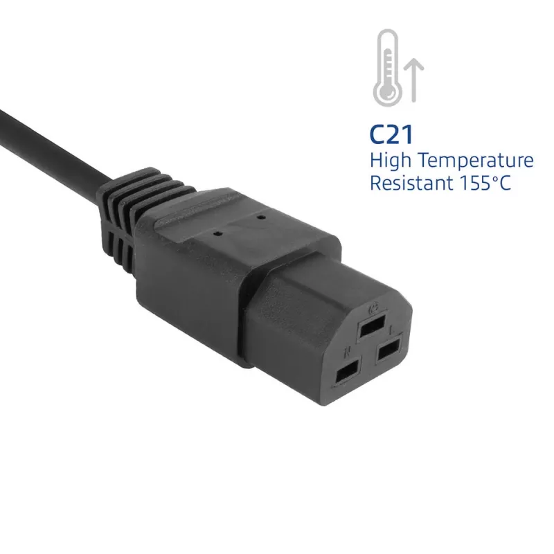 Maitinimo laidas ACT C20–C21 IEC60320 juodas 2,5 m, 16 A, 250 V