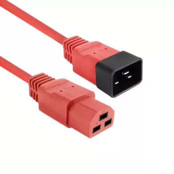 Maitinimo laidas ACT C20–C21 IEC60320 raudonas 1 m, 250 V 16 A