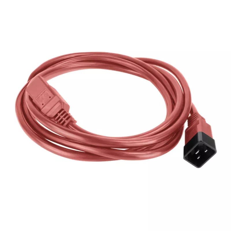 Maitinimo laidas ACT C20–C21 IEC60320 raudonas 1 m, 250 V 16 A