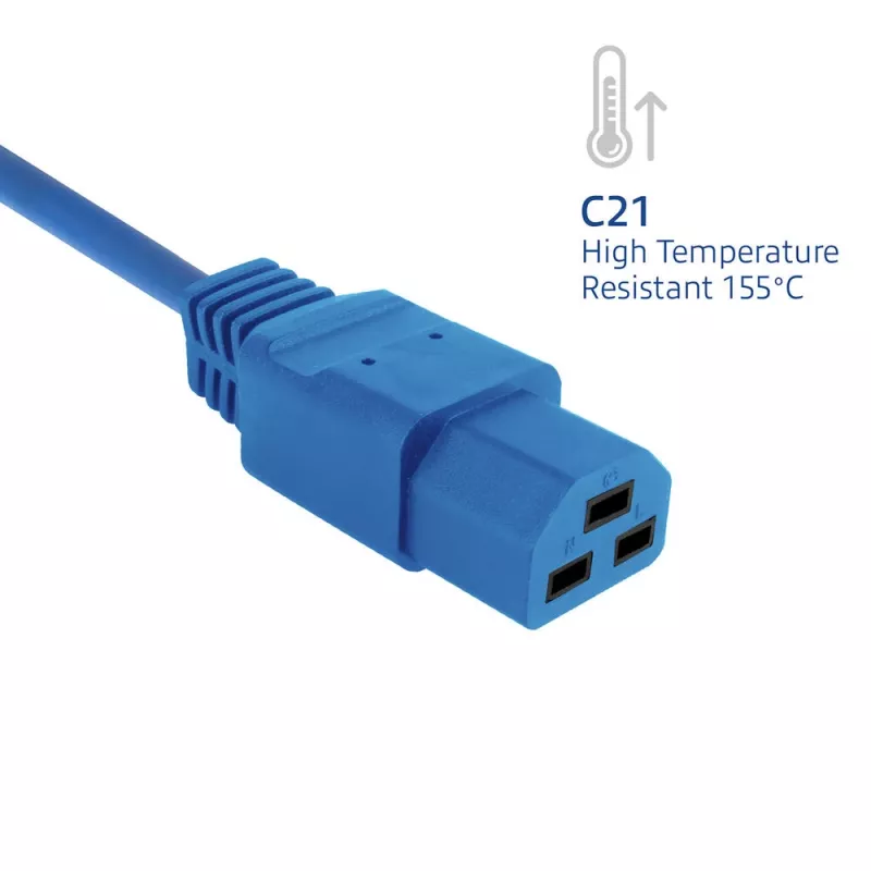 ACT maitinimo laidas C14 – C21 IEC60320 mėlynas 1 m, 250 V 10 A