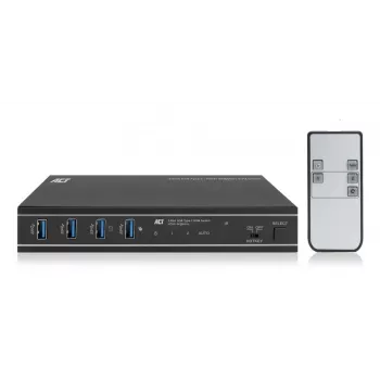 KVM jungiklis ACT 2 prievadų USB-C/HDMI 4K@60Hz AC7922 su USB klaviatūra/pele, HDMI vaizdu, 100W PD