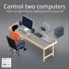 KVM jungiklis ACT 2 prievadų USB-C/HDMI 4K@60Hz AC7922 su USB klaviatūra/pele, HDMI vaizdu, 100W PD