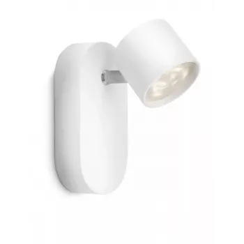 Philips myLiving Star 6.5W LED lubinis/sieninis prožektorius, 1 šviesos šaltinis, 2700K, IP20, baltas