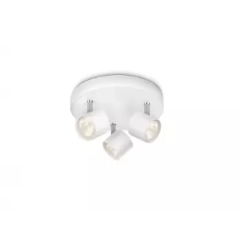 Sieninis/lubinis prožektorius Philips Dimmable LED Star 3x 16,5W, 2700K, 1500 lm, IP20, Baltas