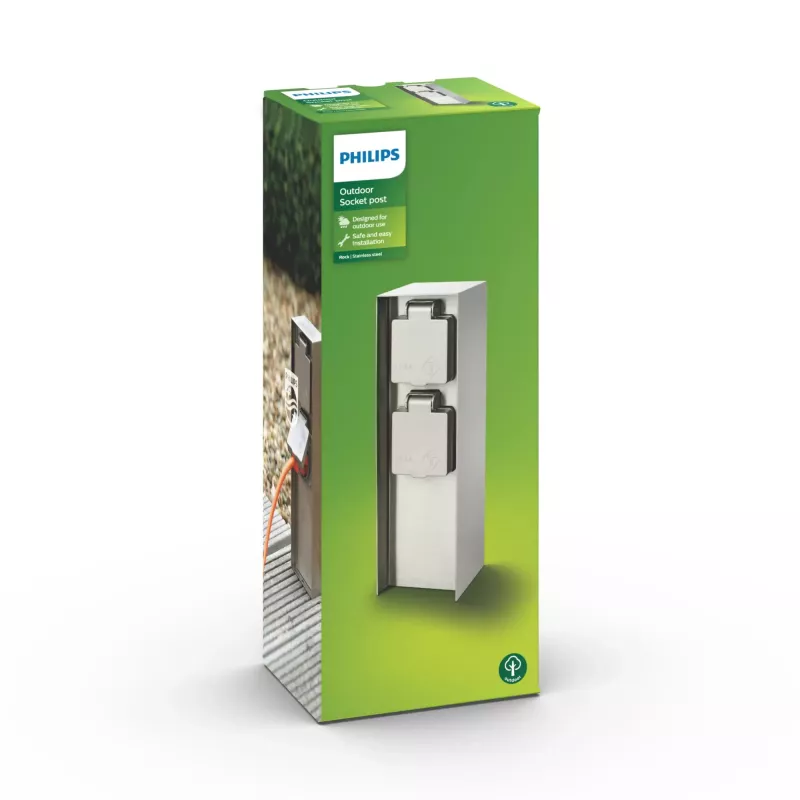 Philips myGarden 171084716 lauko kištukinis lizdas nerūdijančio plieno IP44 50–60 Hz