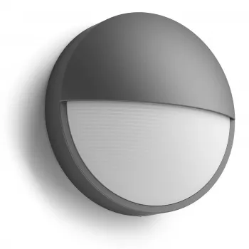 Sieninis lauko šviestuvas Philips myGarden Capricorn 5.5W LED antracitas, aliuminio korpusas, fiksuota lemputė, 214×78×214 mm
