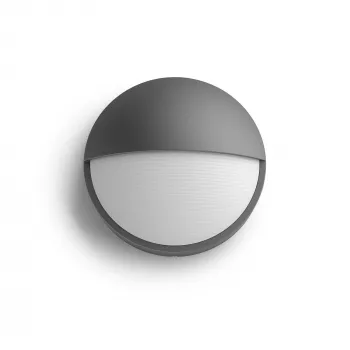 Sieninis lauko šviestuvas Philips myGarden Capricorn 5.5W LED antracitas, aliuminio korpusas, fiksuota lemputė, 214×78×214 mm