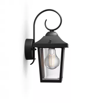 Sieninis lauko šviestuvas Philips myGarden Buzzard 60W E27 juodas aliuminis (be lemputės)