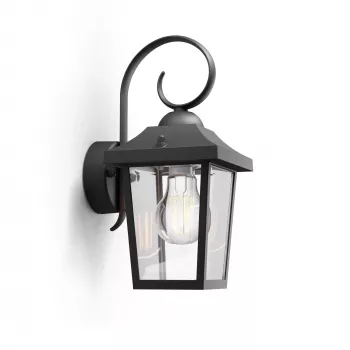 Sieninis lauko šviestuvas Philips myGarden Buzzard 60W E27 juodas aliuminis (be lemputės)