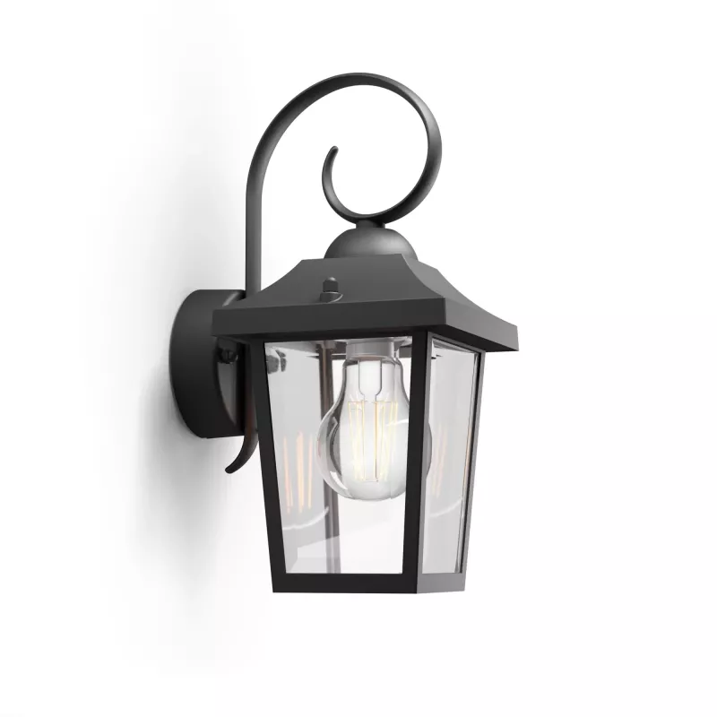 Sieninis lauko šviestuvas Philips myGarden Buzzard 60W E27 juodas aliuminis (be lemputės)
