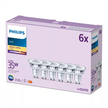 Philips Spot 35W PAR16 GU10 6 vnt., 3.5 W, 35 W, GU10, 255 lm, 15000 h, Šilta balta