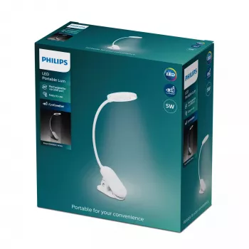 Philips Functional Forys Clip stalinė lempa, balta, plastikinė