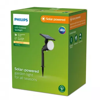 Philips Jivix Ground Spots/Spike 1.4W, LED lauko šviestuvas ant smaigo, juodas, plastikinis, IP44, terasai ir sodui