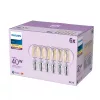 Philips LED kaitrinė žvakė skaidri 40W P45 E14 x6, 4.3 W, 40 W, E14, 470 lm, 15000 h