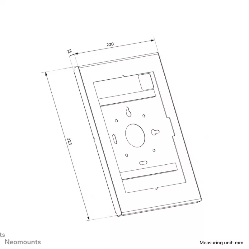 Tablet dėklas Neomounts WL15-601BL1, 10,9–11 col. (25,4–27,9 cm), užrakinamas, juodas, universalus
