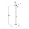 Neomounts FL15-627BL1 – universalus užrakinamas grindų stovas planšetėms, juodas, max 3 kg