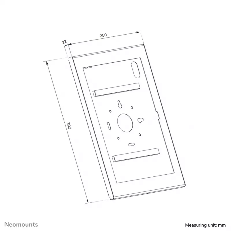 Neomounts WL15-603BL1 – užrakinamas universalus dėklas planšetiniam kompiuteriui iki 14,6 colio (37,1 cm), juodas
