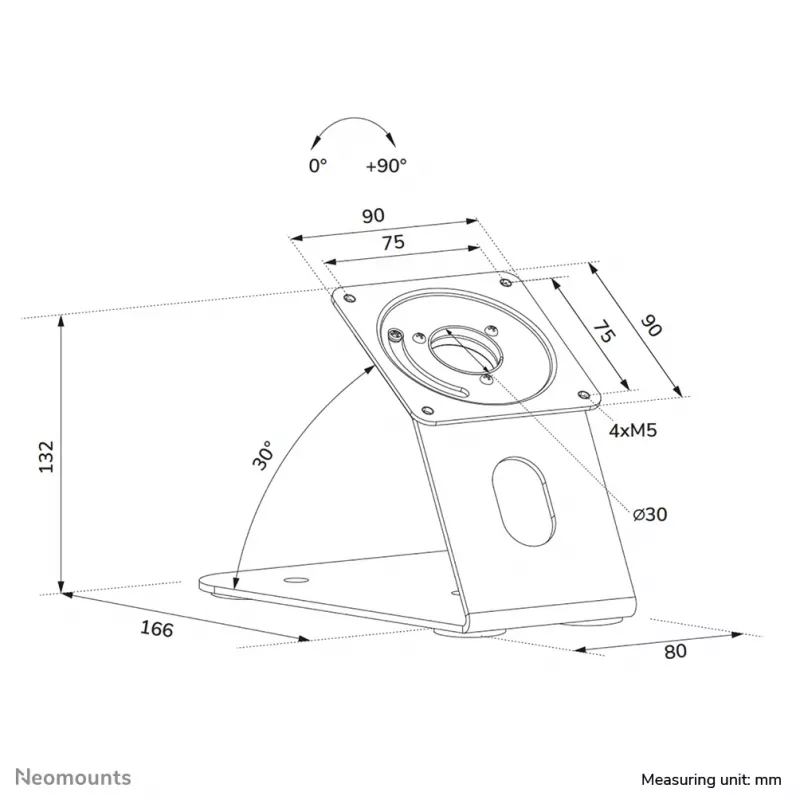 Planšetinio kompiuterio stovas (ant stalo ir sienos) Neomounts DS15-629BL1 – užrakinamas, universalus, iki 3 kg, juodas